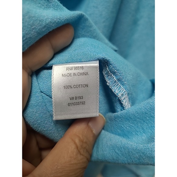 Coldwater Creek Button-Up Blouse Long Sleeve 100% Cotton Blue - Size Large EUC - Picture 8 of 8